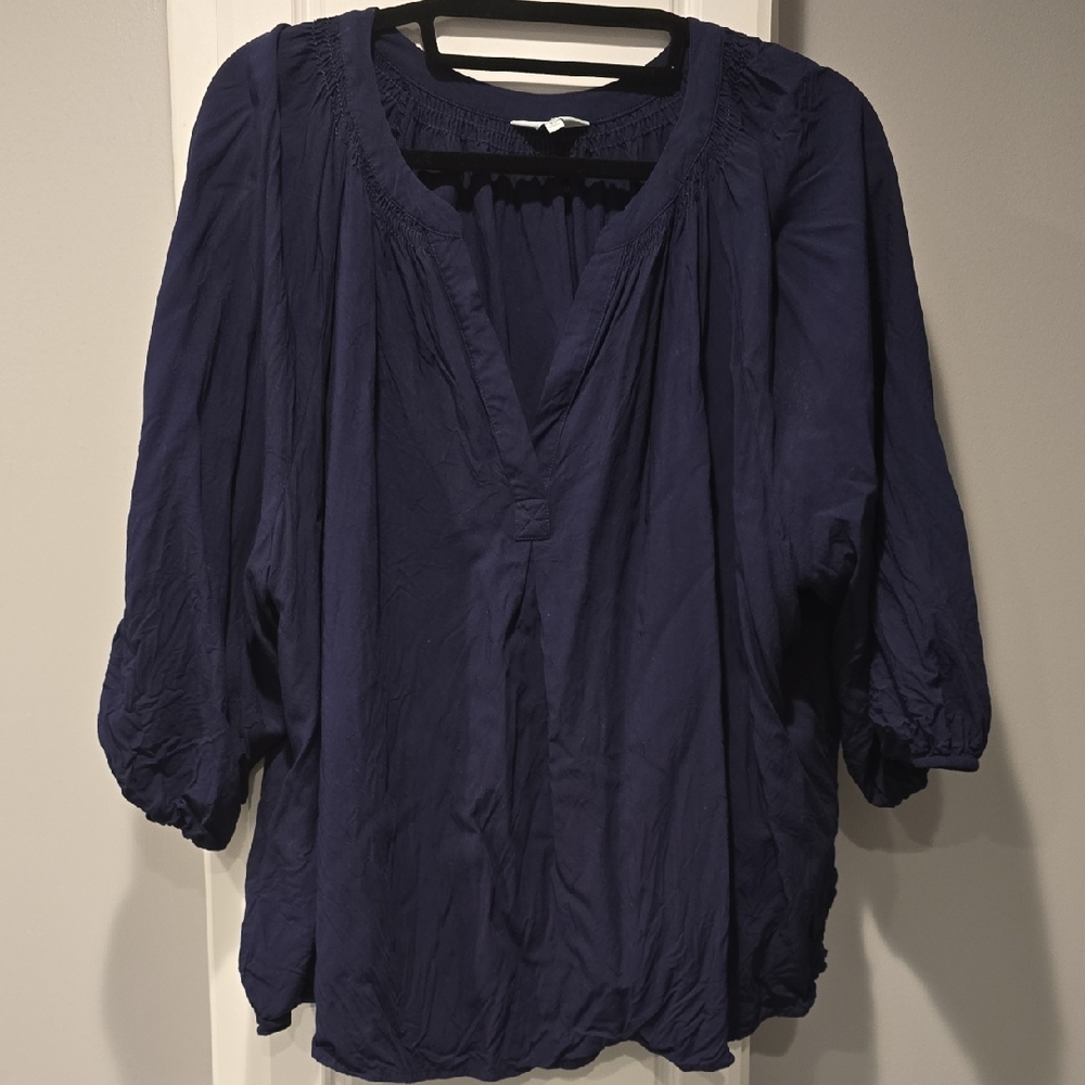Crown & Ivy Deep Blue Blouse